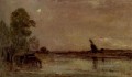 L Abreuvoir Effet de Lune Barbizon impressionistische Landschaft Charles Francois Daubigny